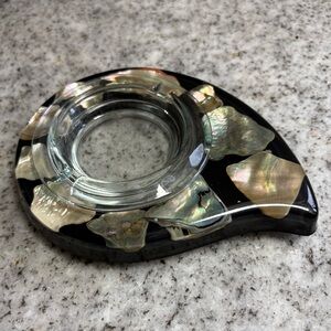 Vintage Lucite/Acrylic Abalone Ashtray 1960s Mid-Century Modern
